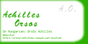 achilles orsos business card