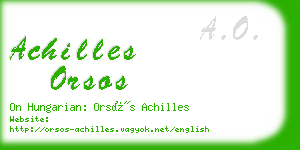 achilles orsos business card